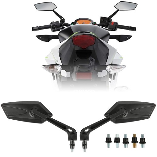 Black motorcycle side rearview - black,