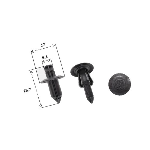 Plastic rivets x - 10, 17