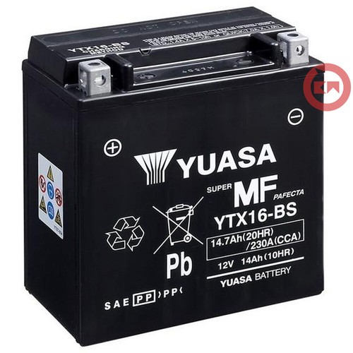 Yuasa ytx16 battery 12v - yuasa, ytx16-bs