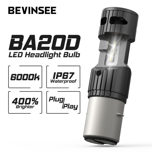 Ba20d led headlight bulb - 1x, s2